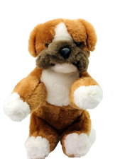 Melissa  Doug Brown White Boxer Puppy Dog 8" Plush 2135 Basket Of Puppies