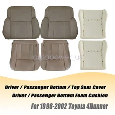 For 1996-2002 Toyota 4Runner Front Leather Seat Cover Tan / Bottom Foam Cushion