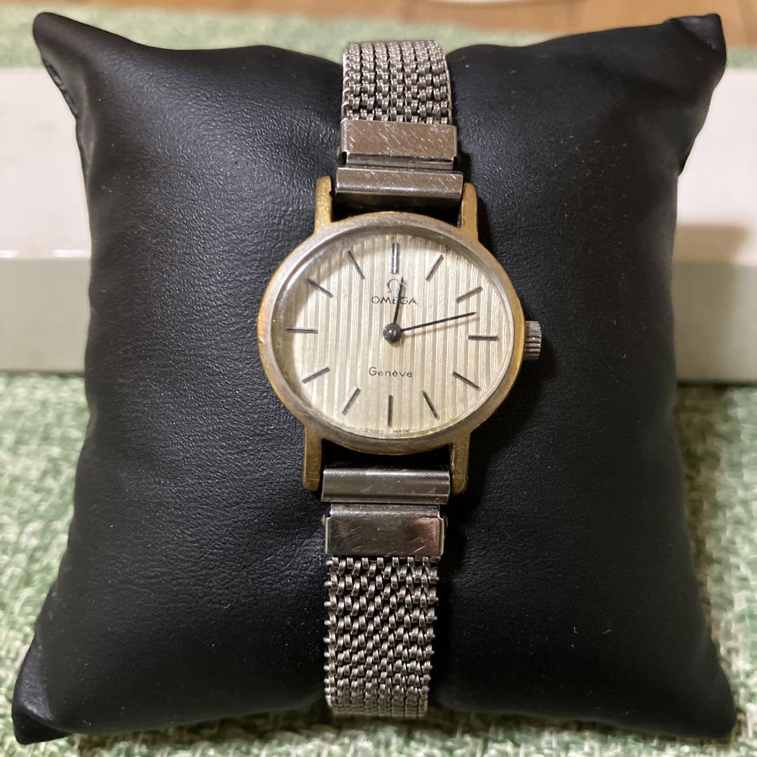 Vintage Omega Geneve Manual Wind Silver Oval Watch for Women