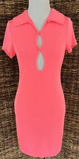 NWOT Urban Outfitters Bodycon Collared Mini Dress, Hot Pink, M