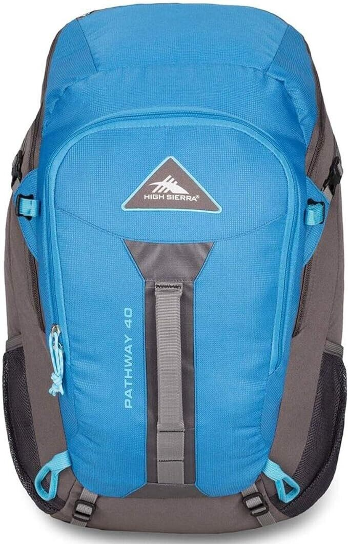 NEW! High Sierra Pathway 40-Liter Hiking Frame Pack Mineral Slate Glacier 