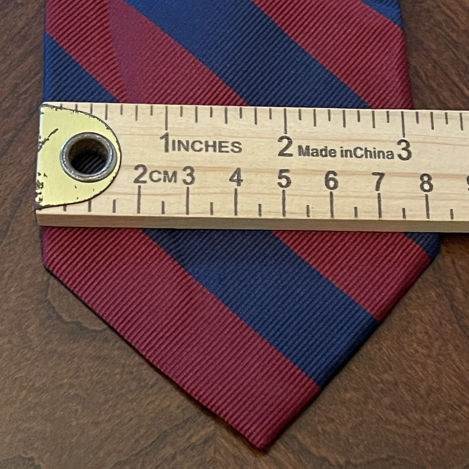 Corbata de cuello Stafford azul borgoña Repp 100 % seda para hombre hecha en China Foto 4 de 4