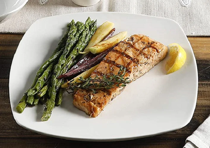 Juego de 6 Platos de Cena 9" Gibson Zen Buffetware Cuadrado Blanco Porcelana Foto 3 de 4