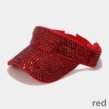 Damen Cap Mit Schirm Sonnenhut Strass Glänzend Verstellbar Beach