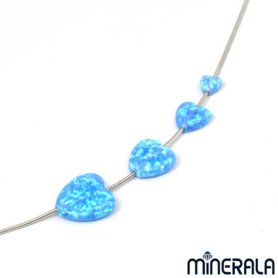 WHITE SKY BLUE PINK LAB OPAL HEART BEADS VERTICAL FULL DRILLED 4mm-12mm WP0022B