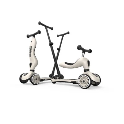 Scoot and Ride Highwaykick 1 Push and Go ash creme Roller mit Sitz + Stange NEU