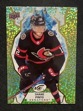 21-22 UD ICE Hockey Rookie Green Parallel 142 Shane Pinto