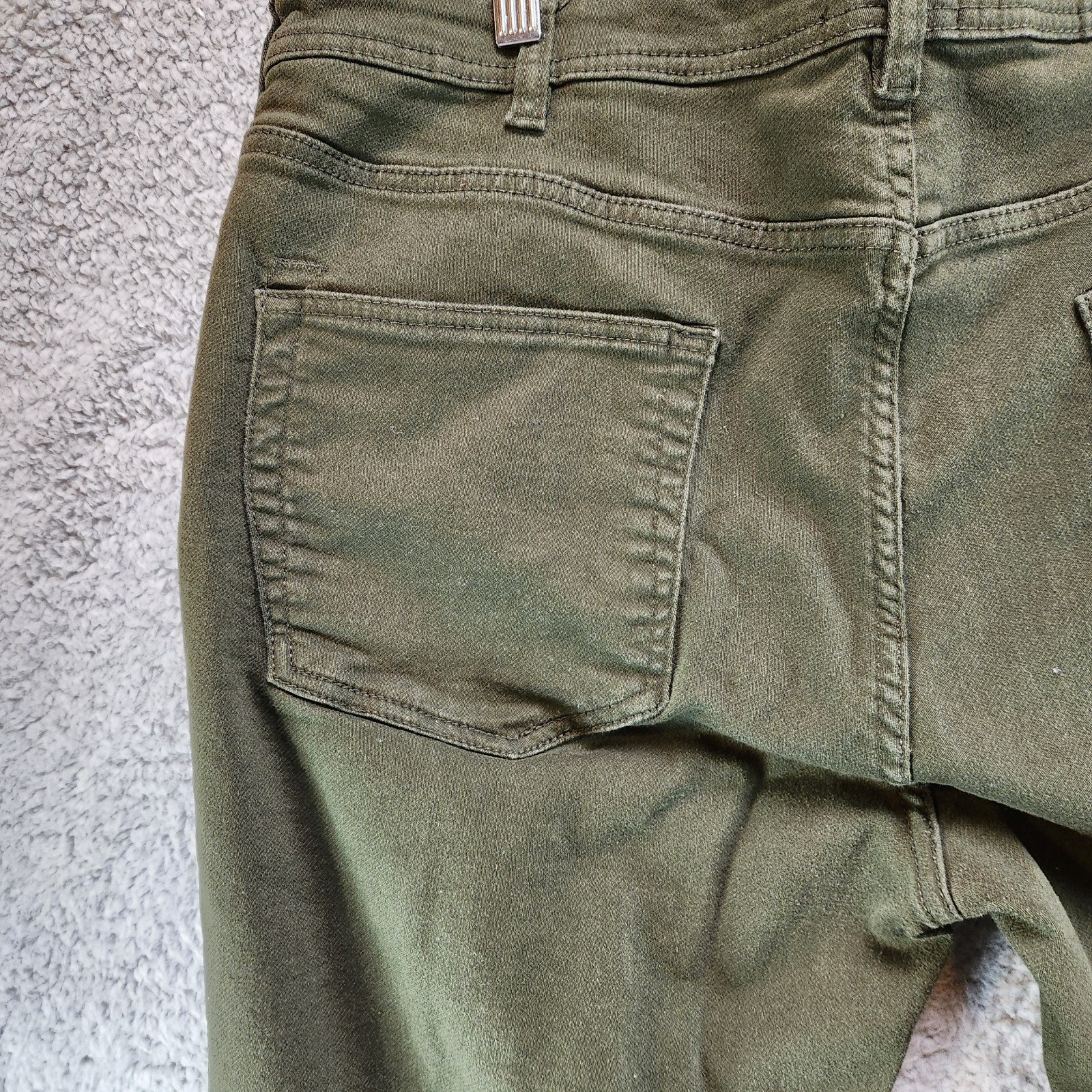 Jachs New York Jeans Men's 34 Green Cotton Stretch Mid-Rise Straight Leg Zip Fly