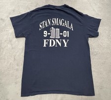 FDNY Stan Smagala New York City Firefighter 9/11 Memorial T-Shirt Mens M Blue NY