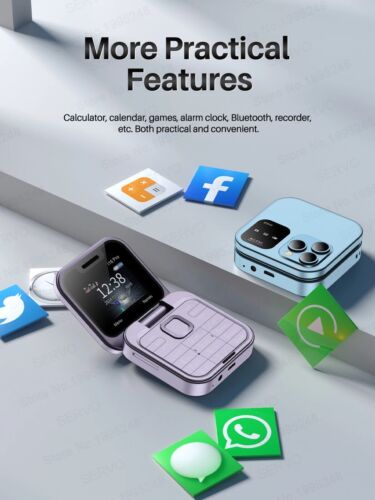 New Mini Flip Mobile Phone FM Radio Magic Voice Blacklist Speed Dial Vibrate - Afbeelding 1 van 29