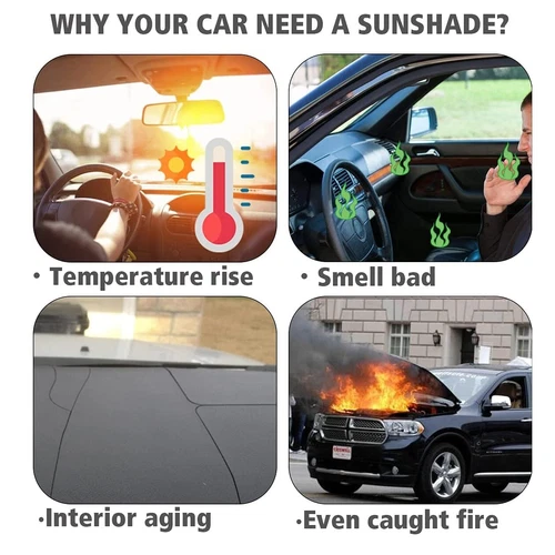 Large 63 x 33.8" Car Windshield Sunshade Foldable Sun Shade Protection US - Bild 11 von 15
