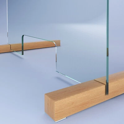 GLASWERK24 - MADE IN GERMANY Spuckschutz 8mm echtes ESG SICHERHEITSGLAS 8 mm Thekenaufsatz Hustenschutz A1