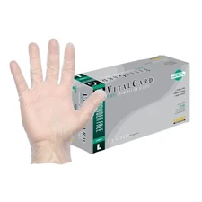 DASH VitalGard Vinyl Exam Grade Disposable Gloves, Clear, 3.9 mil, Box of 100