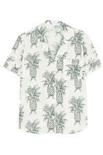 Desmond & Dempsey Howie Pineapple Print Pyjama Shirt Size L