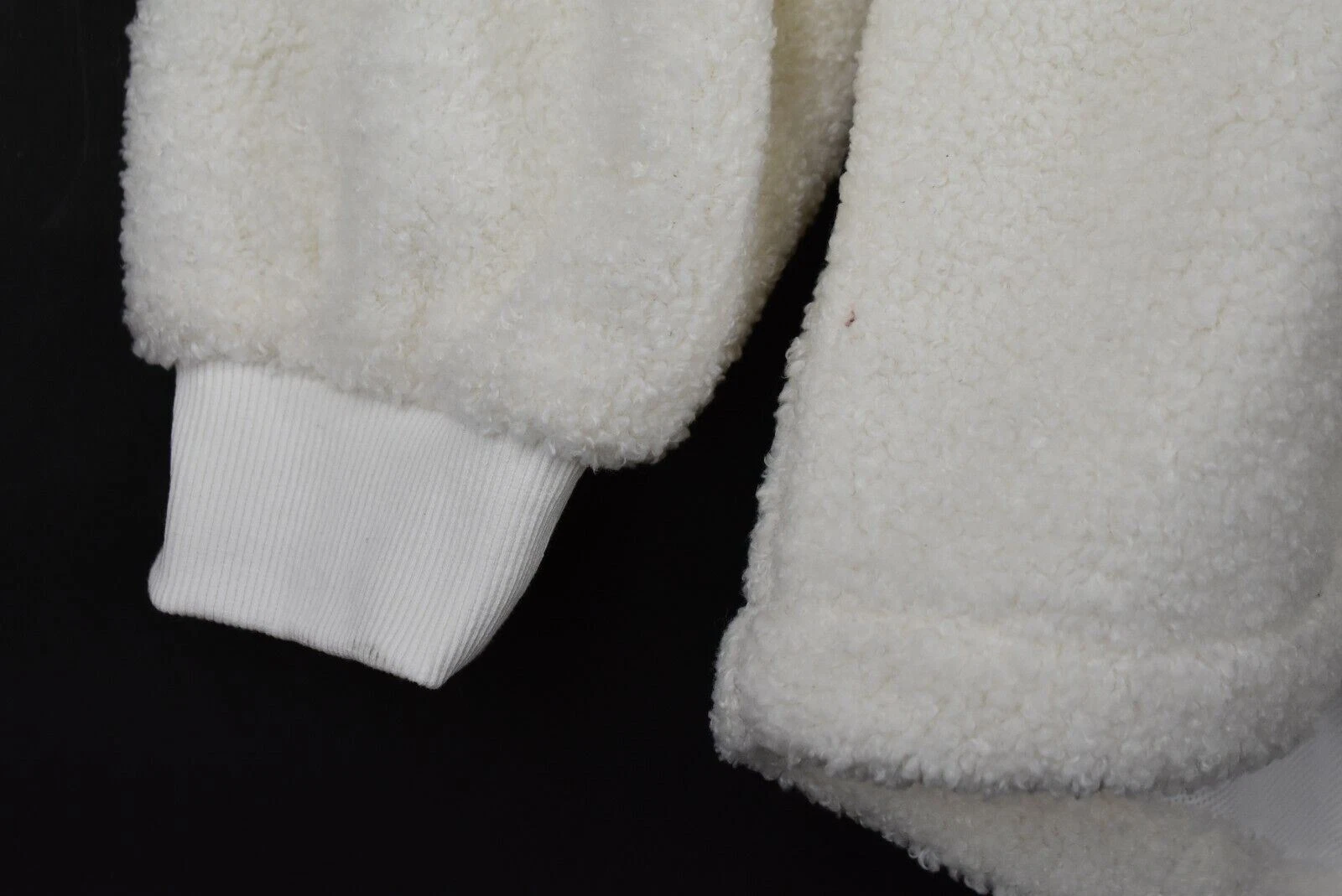 OFF WHITE Felpa con cappuccio Elite Drip donna manica lunga a costola cerniera canguro tasca pelliccia sintetica XL