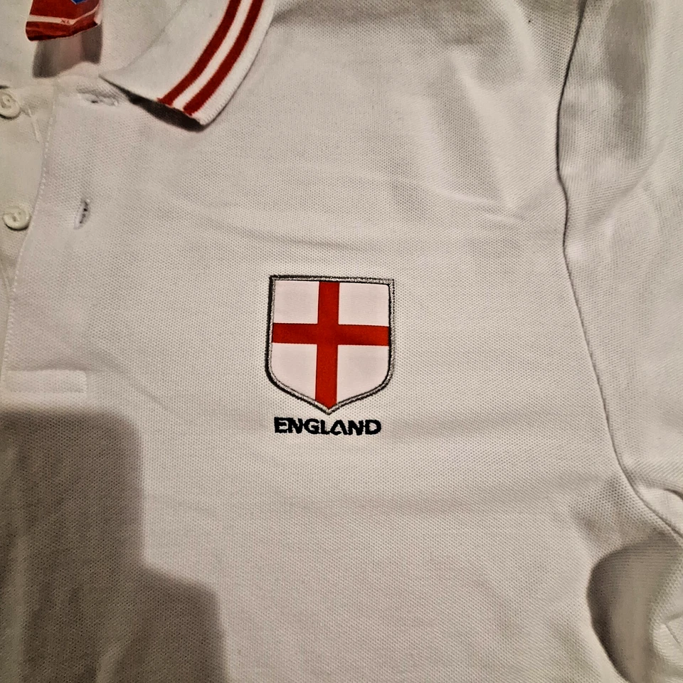 FIFA World Cup England Polo White XL Embroidered Soccer Shirt 2018 Russia - Image 3 of 4