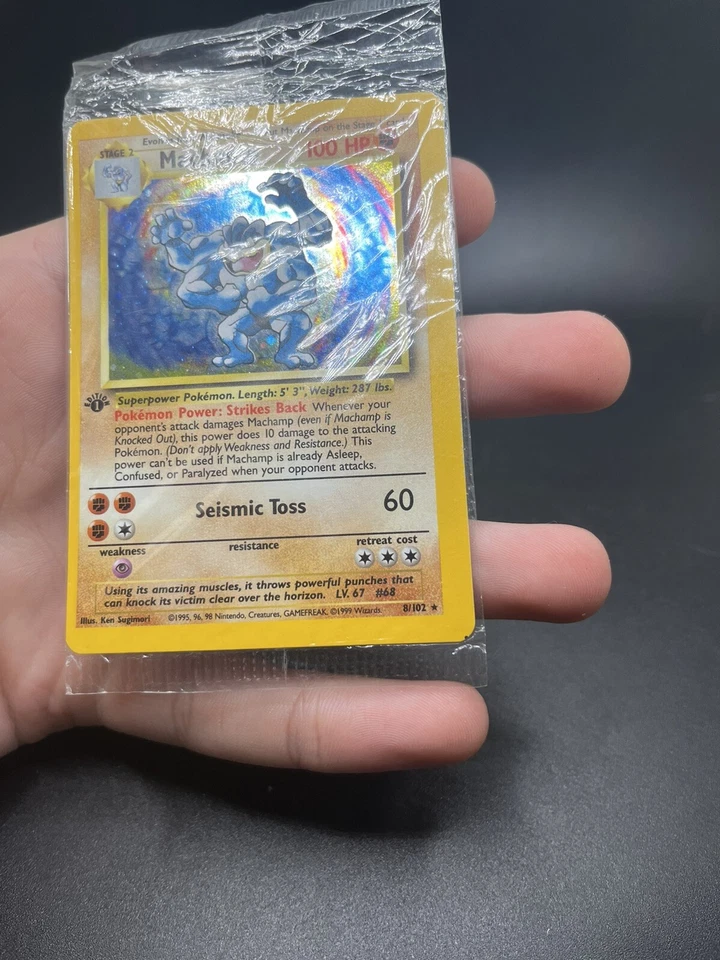Pokémon TCG Sealed Machamp 8/102 CD-Rom COSMOS Holo MISCUT ALIGNMENT DOT ERROR - Image 3 of 4