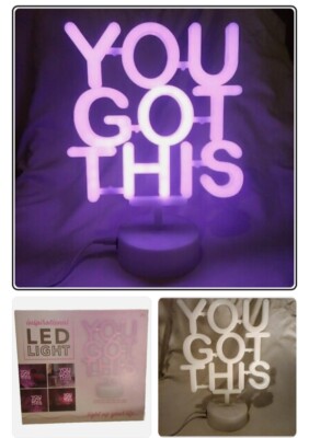 Light Up Your Life You Got This LED Light Inspirational Gift Bedroom with Stand