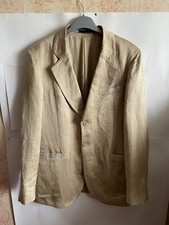 RARE Vintage Emporio Armani Beige Blazer Jacket Men's Size 54 Made in Italy