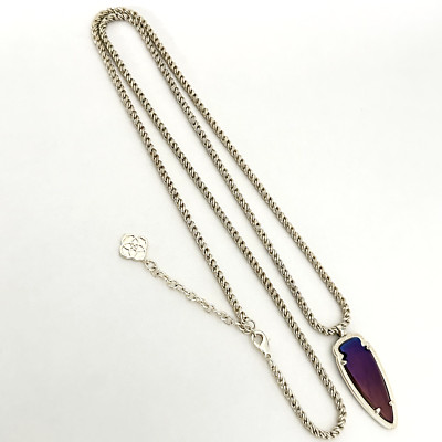 Kendra Scott Designer Purple Multicolor Arrow Gold Tone Long Chain Necklace