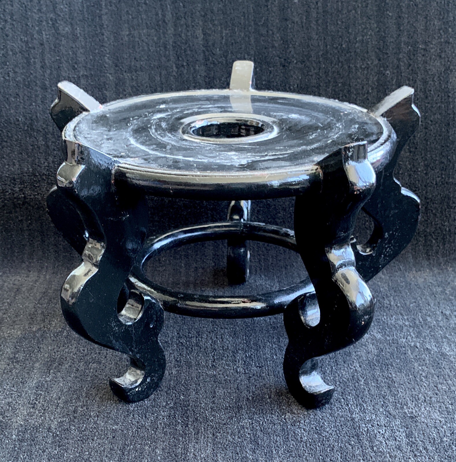 Fish Bowl Plant Stand Black Lacquer eBay