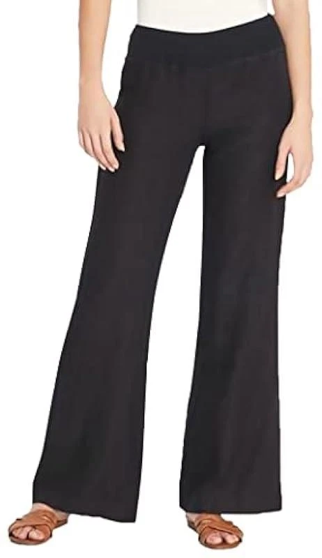 Three Dots Womens Pull on Pants, Black, Medium