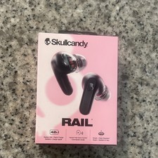 Skullcandy Rail True Wireless Bluetooth Earbuds Black, Sweat  Water Resistant