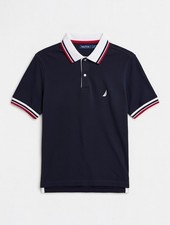 Nautica Navy Polo Shirt Men's Short Sleeve Embroidered Logo Size Medium