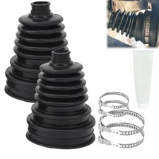 2 CV Boot Kits Axle Boot Kits with 4 Stainless Steel Clamps and 1 Grease Tube...