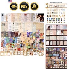 200pcs Vintage Junk Journal Supplies,Scrapbook Supplies Scrapbooking Paper an...