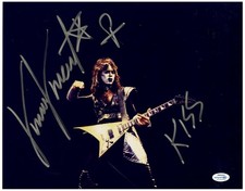KISS Vinnie Vincent Signed Autographed 11x14 Photo V Guitar Exact Proof