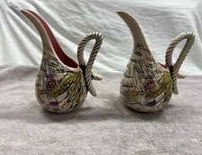 2 Vintage Hull Blossom Flite 9-inch Pitcher 1955 USA