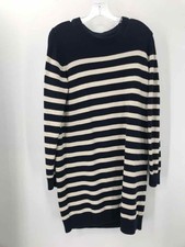 Pre-Owned Gap Navy Size Medium Stripe Short Long Sleeve Dress