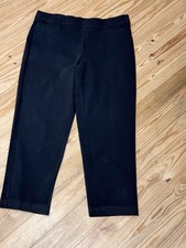 Alfred Dunner Black Comfort-Waist Proportioned Classic Fit Pants Women  s Size 14