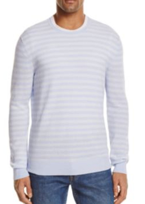 The Mens Store Stripe Cotton Blend Crewneck Sweater in Light Blue Size XL 5790₽