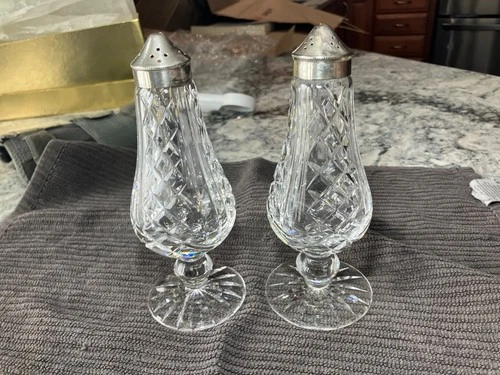 Rare, 74 yr old Vintage Waterford Crystal “The Lismore” Salt and Pepper Shaker
