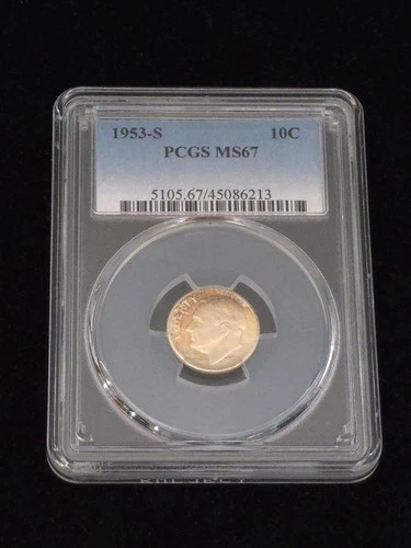 1953-S Roosevelt Silver Dime PCGS Graded MS67 #45086213