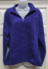 Eddie Bauer Womens L Blue 1/4 Zip Quest Fleece Pullover Nordic Blue