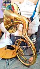 SOUSAPHONE 22"BELL GOLD BRASS POLISH MADE OF PURE BRASS CASE BOX FREE SHIPPING
