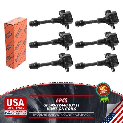 UF349 6PC Ignition Coil for Nissan Altima Frontier Maxima Quest Pathfinder V6 US