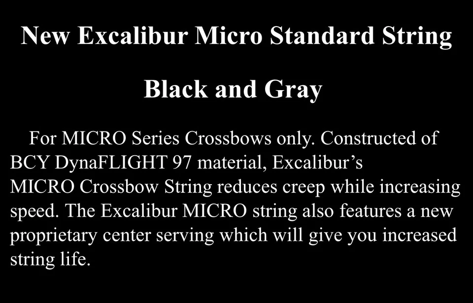 Excalibur Micro Standard Black and Gray Crossbow String w/String Stars Invluded - Image 3 of 3