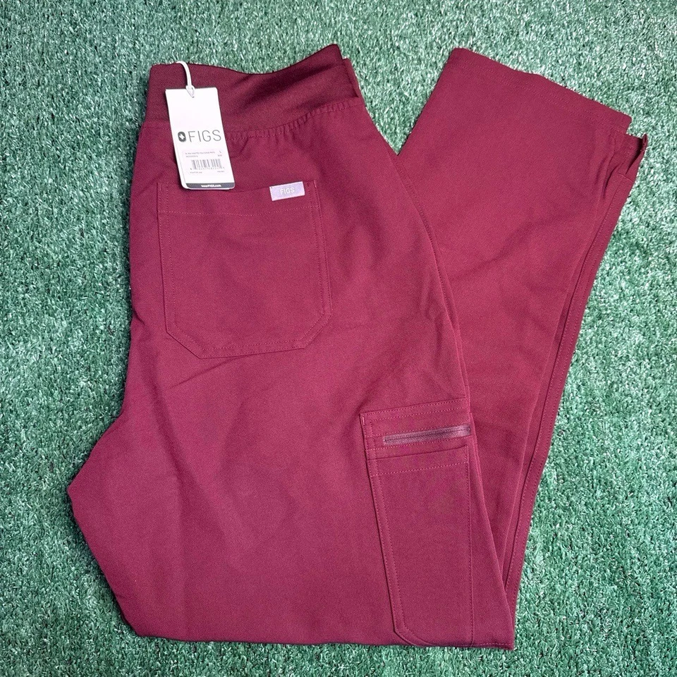 Pantalones Médicos Yola Borgoña Cintura Alta NUEVOS CON ETIQUETAS FIGS Para Mujer Talla Grande Foto 2 de 4