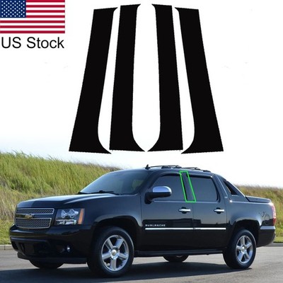 4pcs Glossy Black Pillar Posts Window Covers For Silverado/Tahoe/Sierra 07-13 