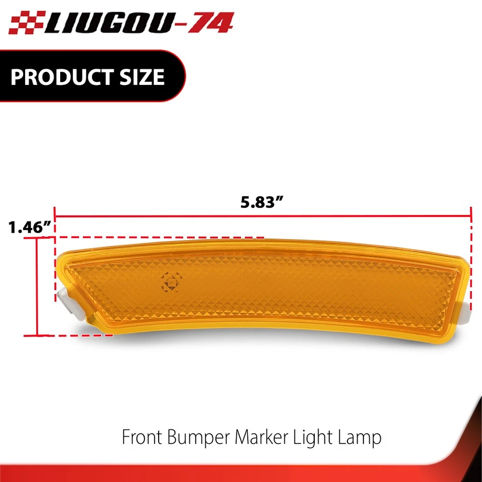 Par de luces marcadoras laterales reflectoras de parachoques delantero aptas para Lincoln MKZ 2013-2016 Foto 3 de 4