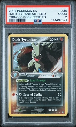 2004 POKEMON EX TEAM ROCKET RETURNS #20 DARK TYRANITAR-HOLO PSA 2