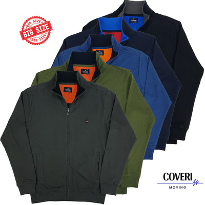 Herren Sweatshirt offen Reißverschluss Baumwolle garziert leicht Übergrößen 3XL 4XL 5XL 6XL