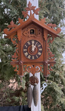 Antique C 1900 Gebruder Kuner German Cuckoo Wall Clock RUNS - SEE VIDEO - READ