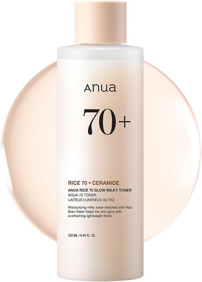 Rice 70 Glow Milky Toner, Glass & Dewy Skin, Hydrating & Barrier Care, 8.45 FlOZ
