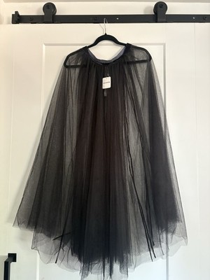 Free People Intimately Black Tulle Tutu Skirt Mesh Balletcore Sheer Midi NWT S