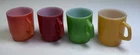 Set Of 4 Multicolors Vintage Anchor Hocking Fire King Stackable Mugs  USA